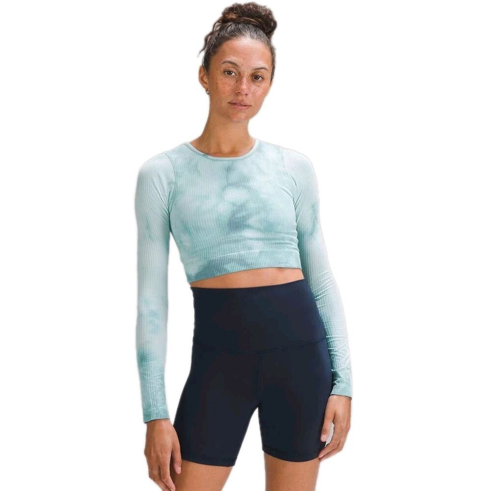 LULULEMON Ebb to Street Long-Sleeve Shirt Marble Dye Tidal Teal Women's 12